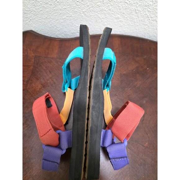 Teva Men Colorful Adjustable Strap Hiking Sandals In Purple Red Yellow & Teal Si - Picture 6 of 10